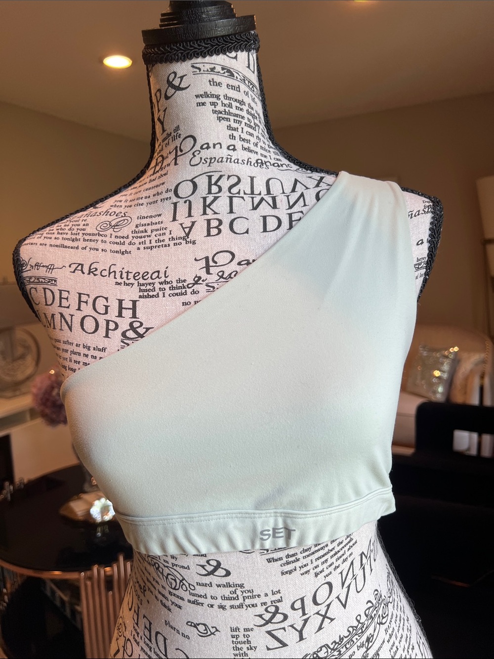 Set active One-Shoulder Mint Green Crop Top